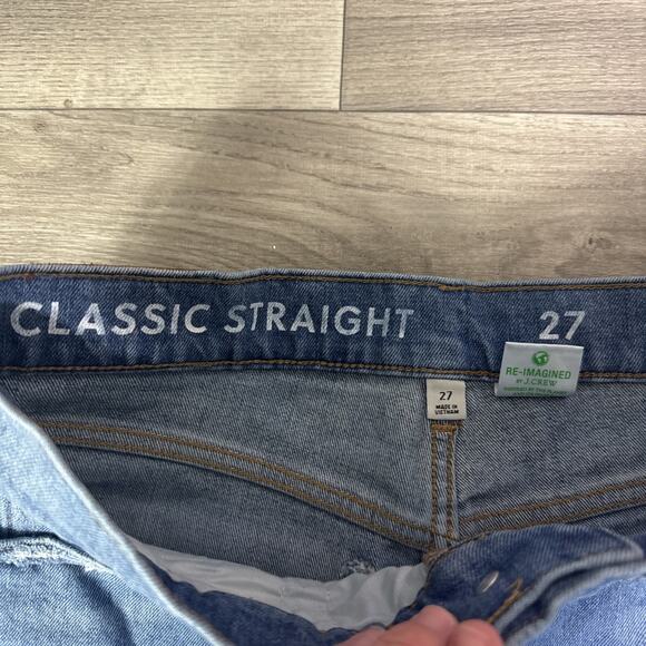 J. Crew Classic Straight Leg High Rise Medium Wash Jeans sz 27 - Picture 4 of 7